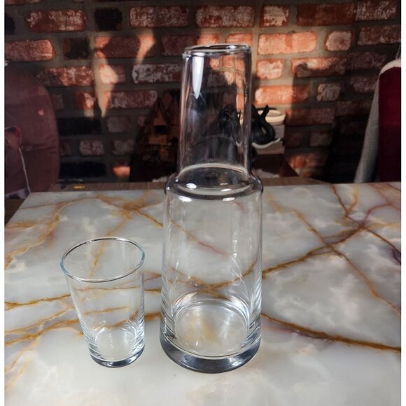 Crate and Barrel  Vintage Bedside Carafe & Tumbler  24 oz. - Picture 2 of 7